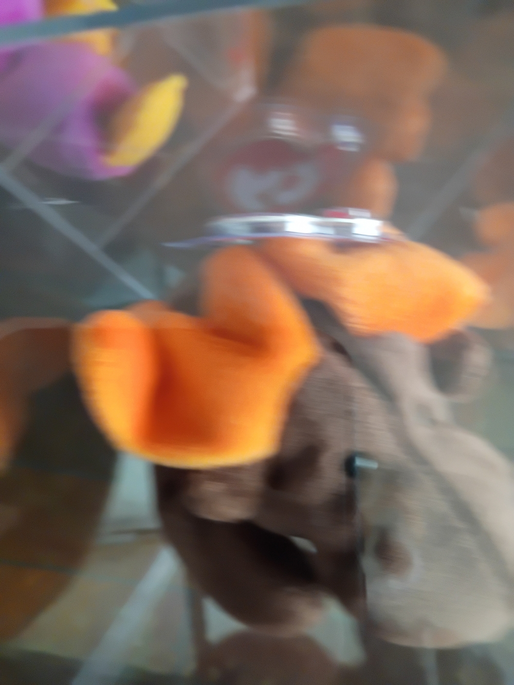 Ty Brown Elephant Plush with Bright Orange Inner Ears